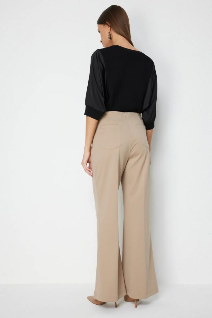 EKOL Çimalı İspanyol Paça Pantolon 4116 - KUM