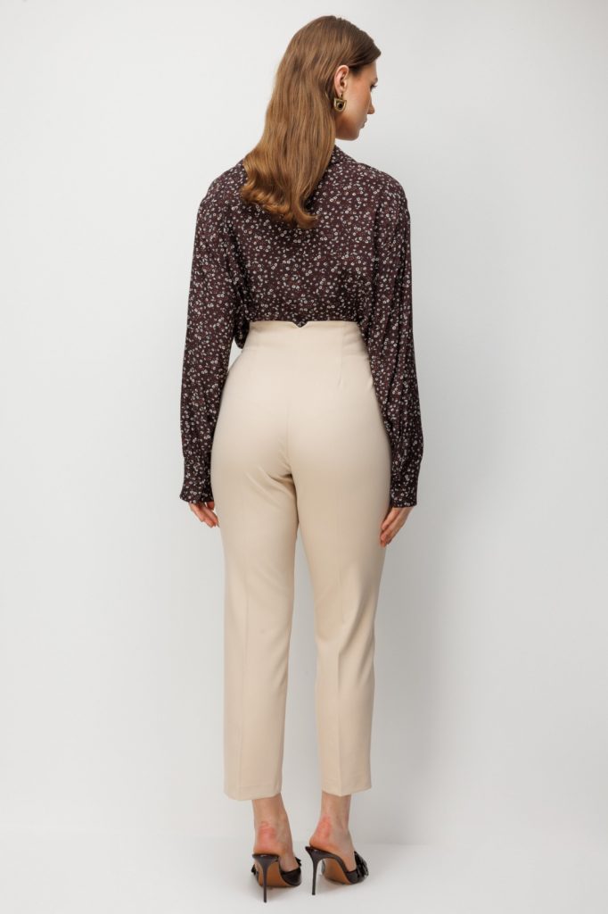 EKOL Beli Kalın Lastikli Dar Paça Pantolon 4168 - BEJ