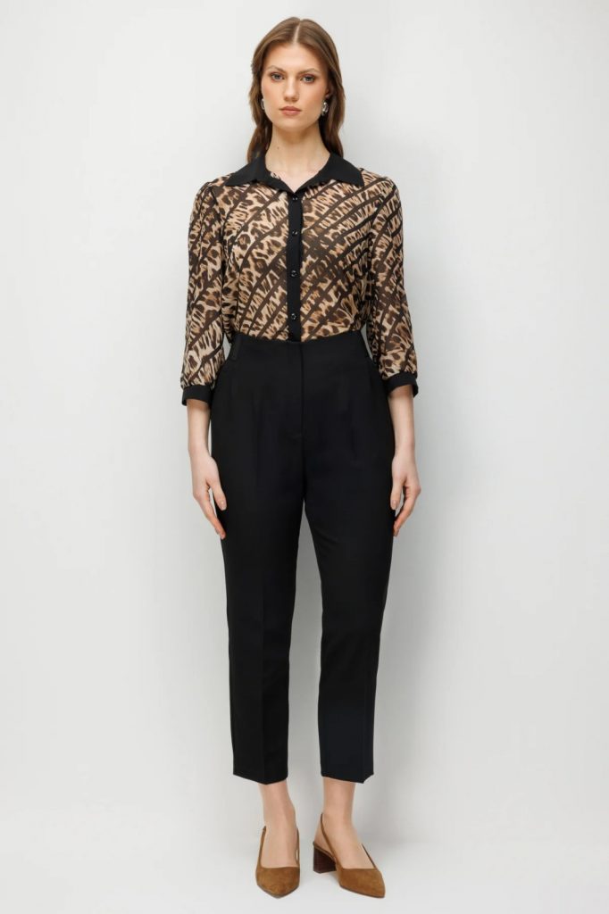 EKOL Beli Kalın Lastikli Dar Paça Pantolon 4168 - Siyah