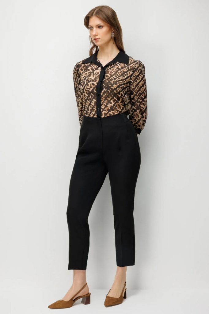 EKOL Beli Kalın Lastikli Dar Paça Pantolon 4168 - Siyah