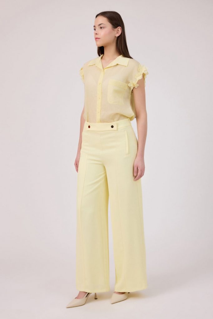 FEVER Kup Dikişli Pantolon 12005 - SARI