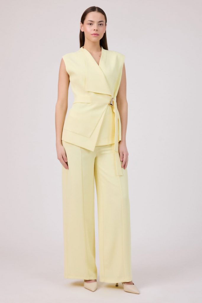 FEVER Asimetrik Yakalı Yelek 15005 - SARI