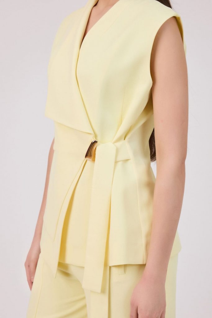 FEVER Asimetrik Yakalı Yelek 15005 - SARI