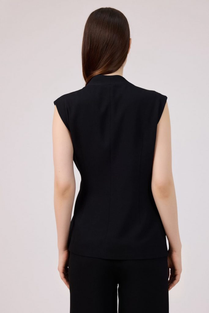 FEVER Asimetrik Yakalı Yelek 15005 - Siyah