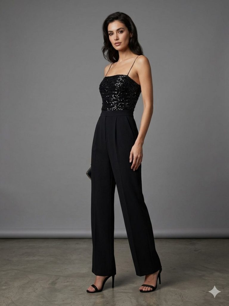 FİMKA Pul Payetli Tulum 72208 - Siyah