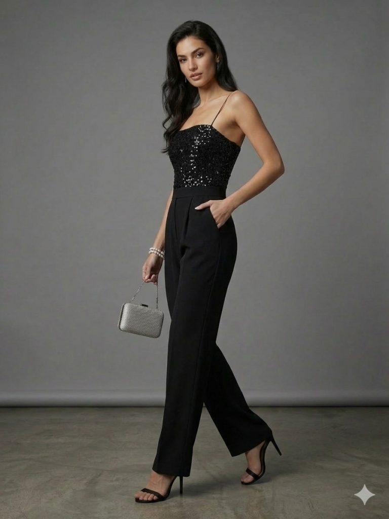 FİMKA Pul Payetli Tulum 72208 - Siyah