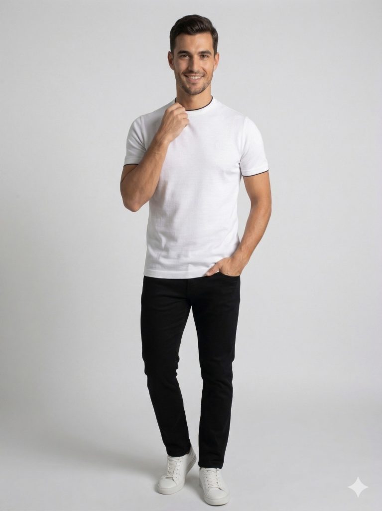 FORMENTİ Fit Yaka Detaylı Merserize 1543 - Beyaz