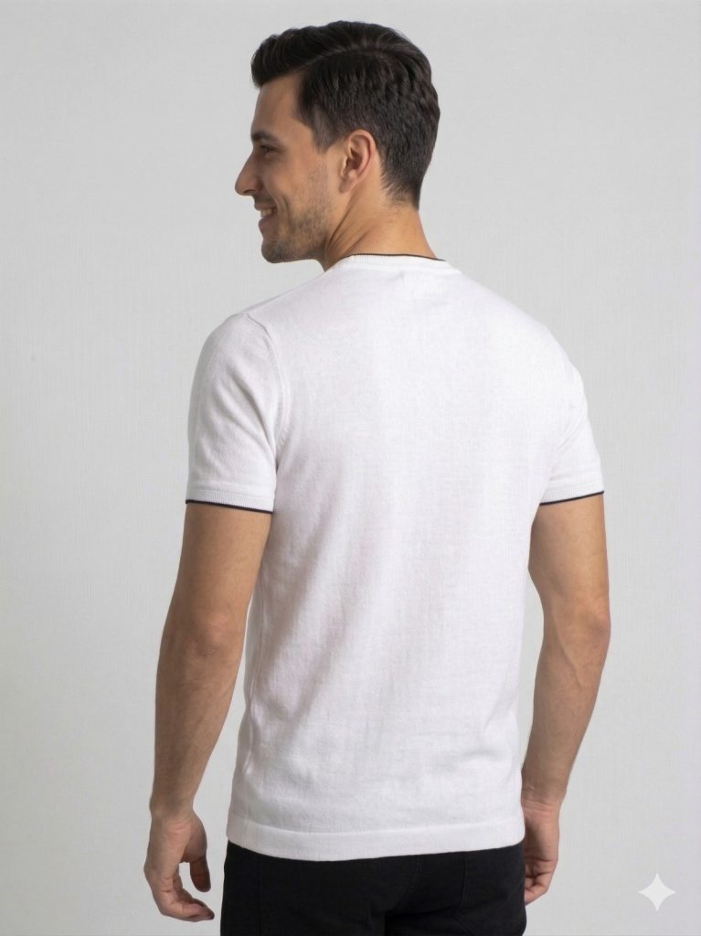 FORMENTİ Fit Yaka Detaylı Merserize 1543 - Beyaz