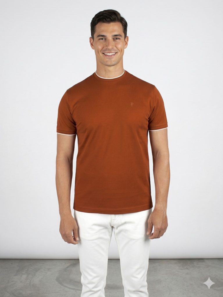 FORMENTİ Fit Yaka Detaylı Merserize 1543 - KİREMİT