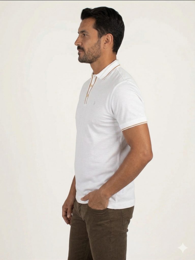 FORMENTİ TRegular Fit Yaka Detaylı Merserize  Polo Tişört 1604 - EKRU