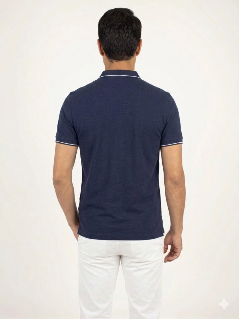FORMENTİ TRegular Fit Yaka Detaylı Merserize  Polo Tişört 1604 - Lacivert