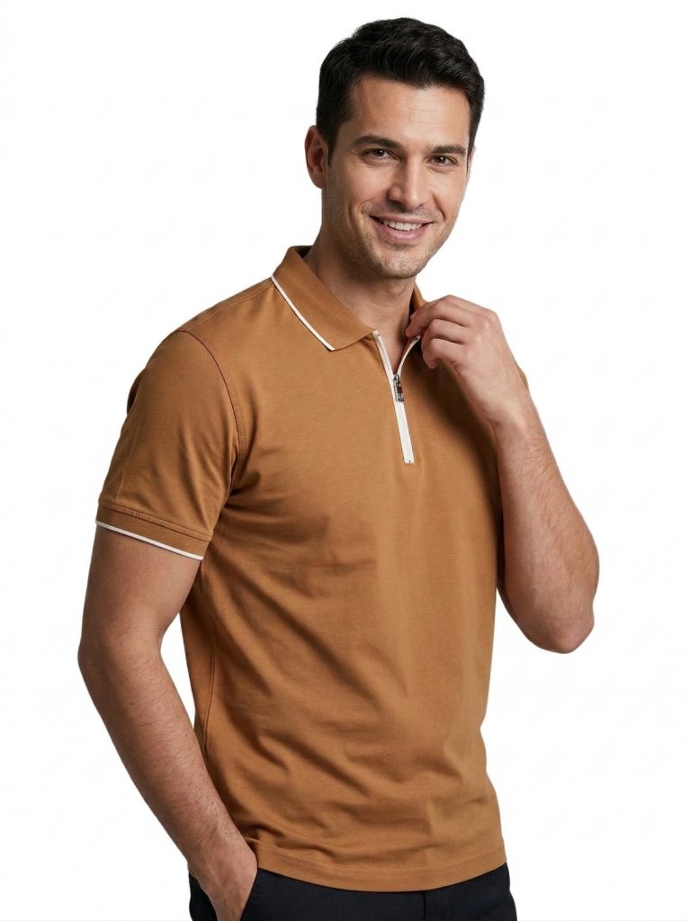 FORMENTİ Erkek Fermuar Yaka T-shirt 1614 - TARÇIN