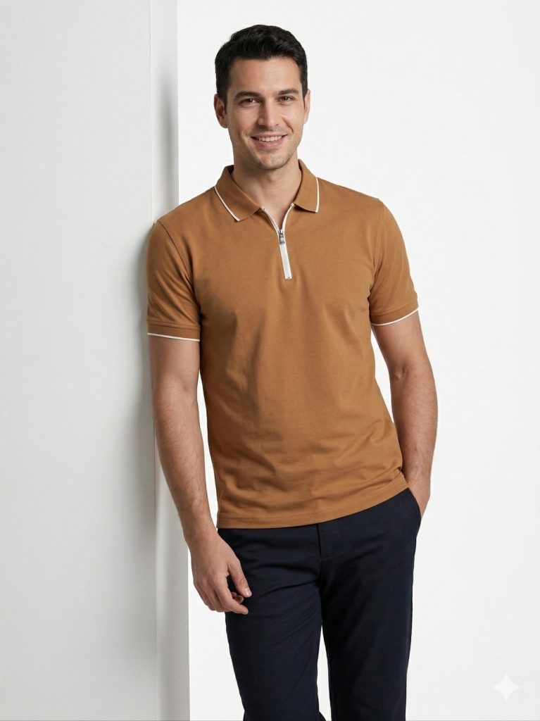 FORMENTİ Erkek Fermuar Yaka T-shirt 1614 - TARÇIN