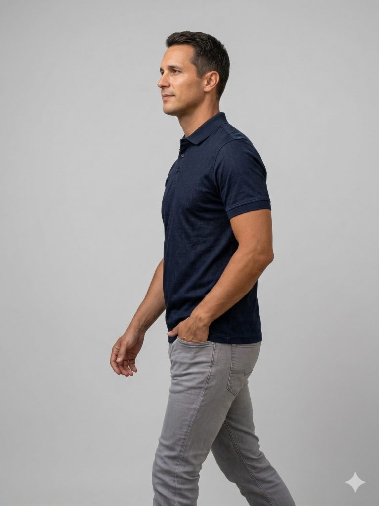 FORMENTİ Desenli Merserize Polo Tişört 1623 - Lacivert