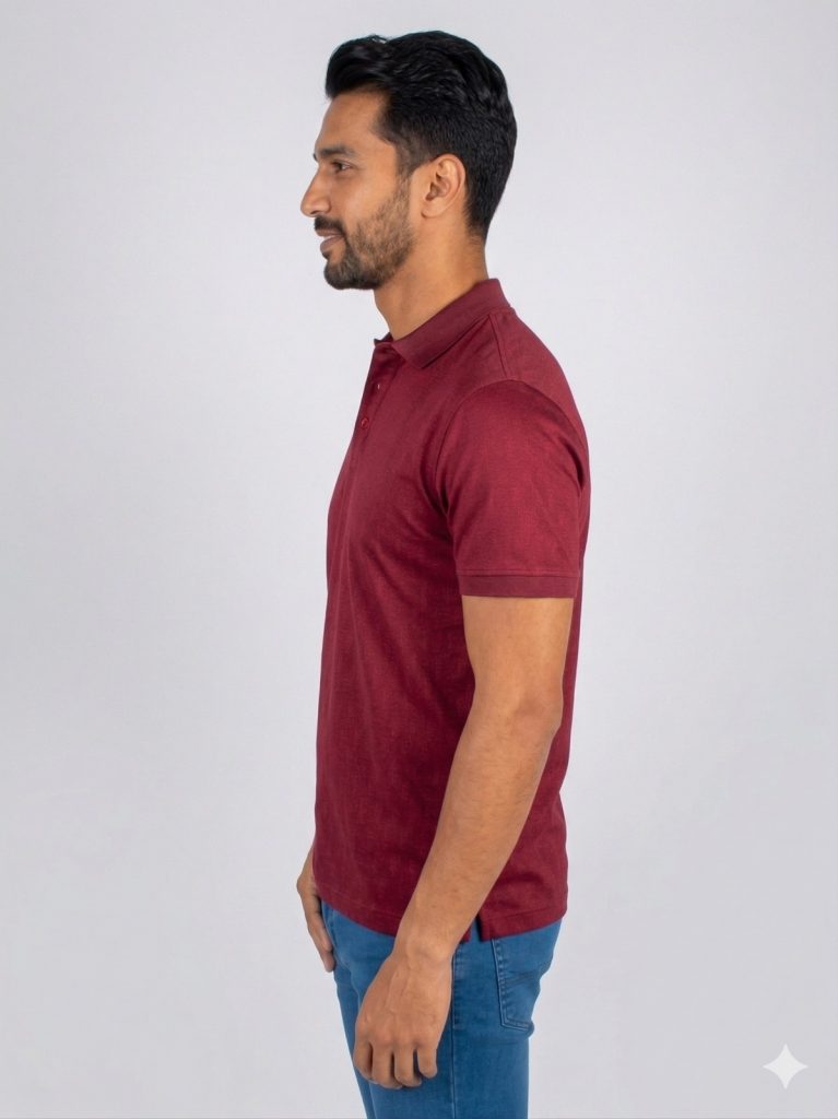 FORMENTİ Desenli Merserize Polo Tişört 1623 - bordo