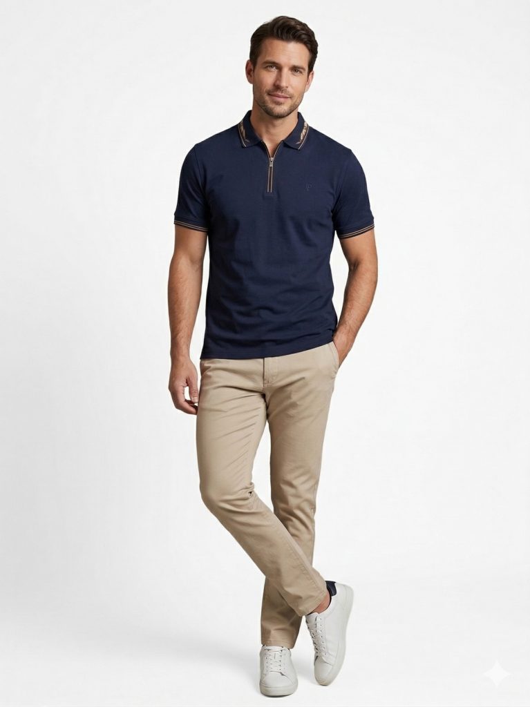 FORMENTİ Fit Polo Yaka Detaylı Merserize Tişört  1624