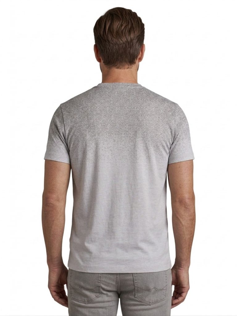 FORMENTİ Fit Desenli Merserize Tişört 1637 - GRİ