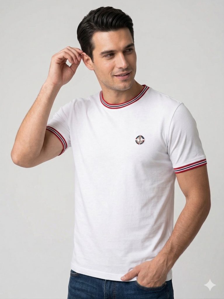 FORMENTİ Çizgi Detaylı Logolu Tişört  2329