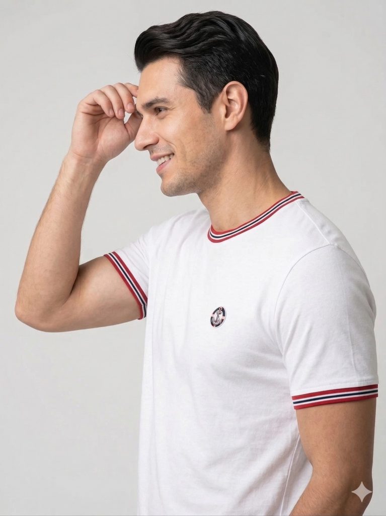 FORMENTİ Çizgi Detaylı Logolu Tişört  2329
