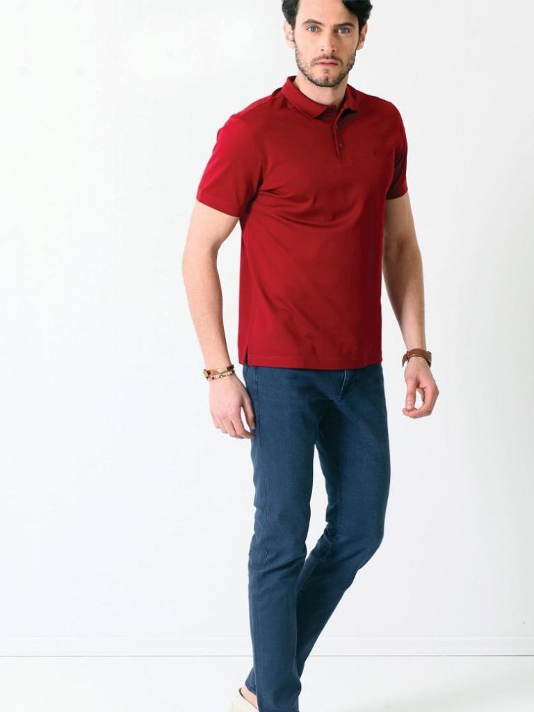 FORMENTİ Regular Fit Merserize  Polo Yaka Tişört 6035 - KIRMIZI