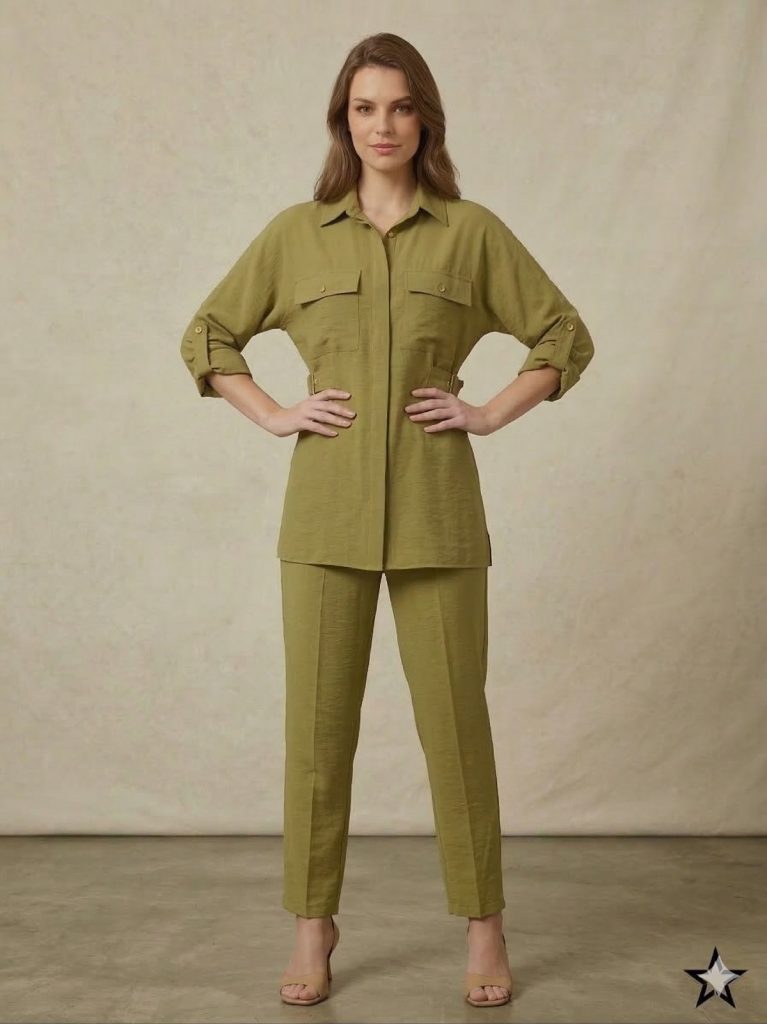 GHİSA Kemer Detaylı 2'Lİ TAKIM 9189 - YEŞİL