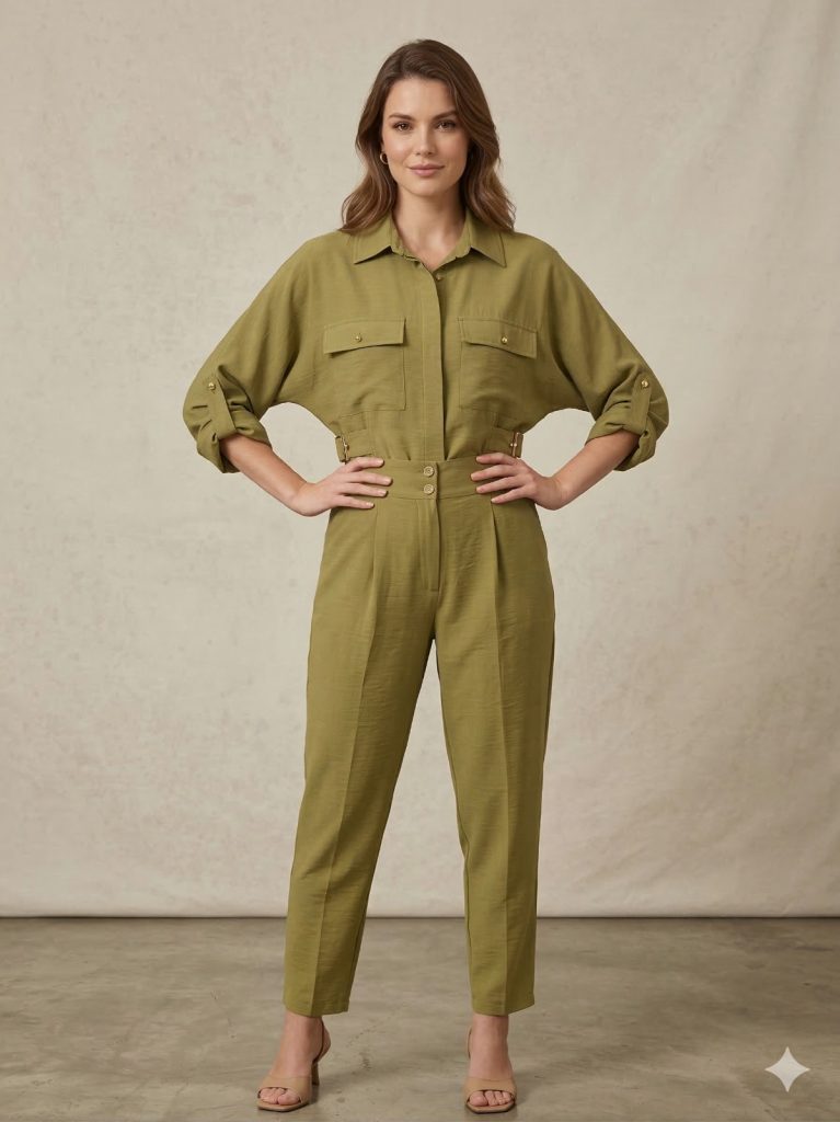 GHİSA Kemer Detaylı 2'Lİ TAKIM 9189 - YEŞİL