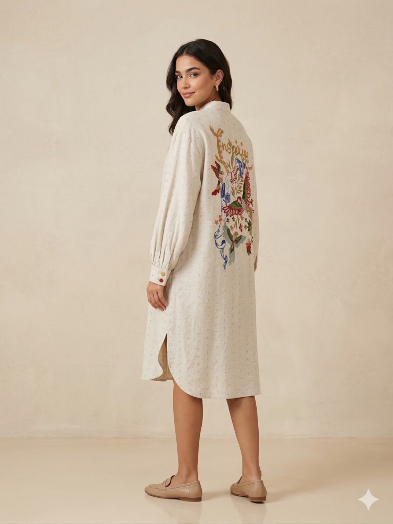 GHİSA Kendinden Renkli Sırt İşlemeli Tunik 4088