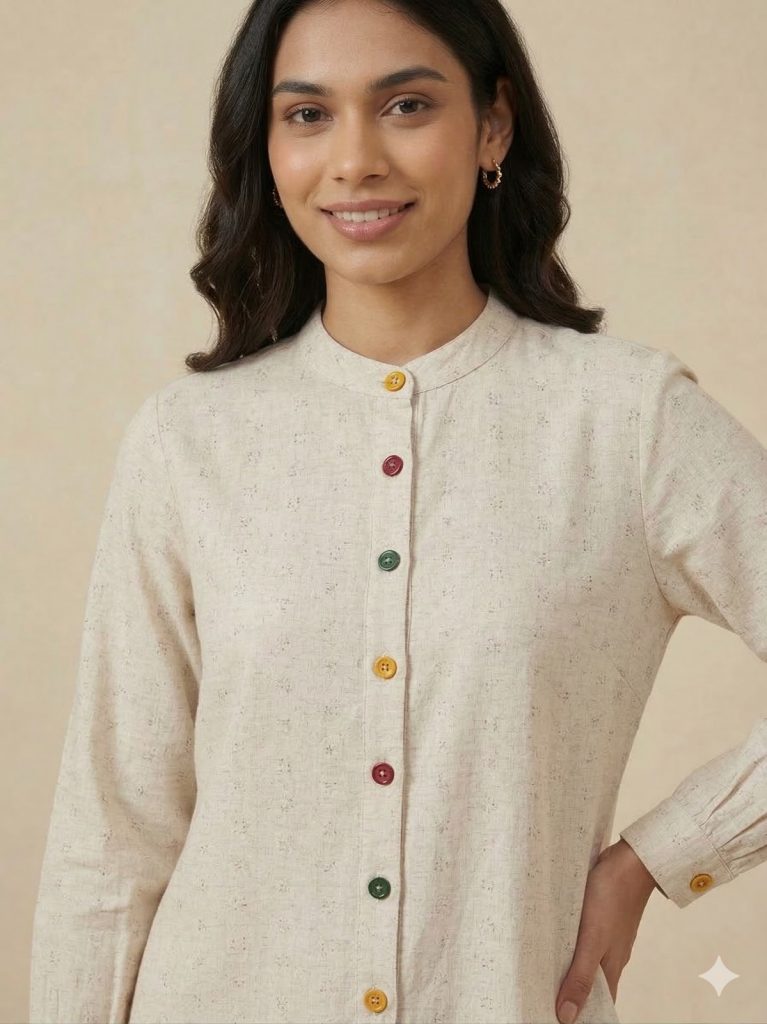 GHİSA Kendinden Renkli Sırt İşlemeli Tunik 4088 - TAŞ