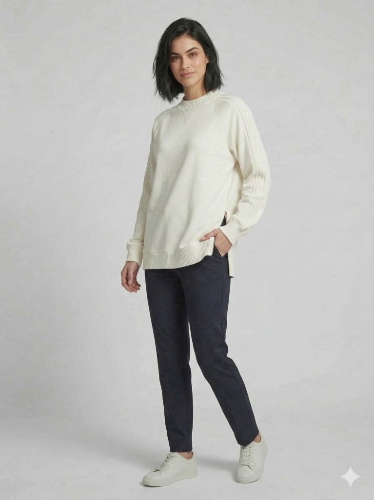 GHİSA Kol ve Belden Lastik Detaylı Tunik 4321 - EKRU