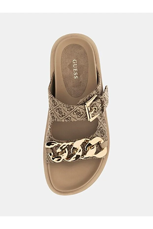 GUESS 4G Logolu Kadın Terlik FL6FT2FAL03 - bej-kahve