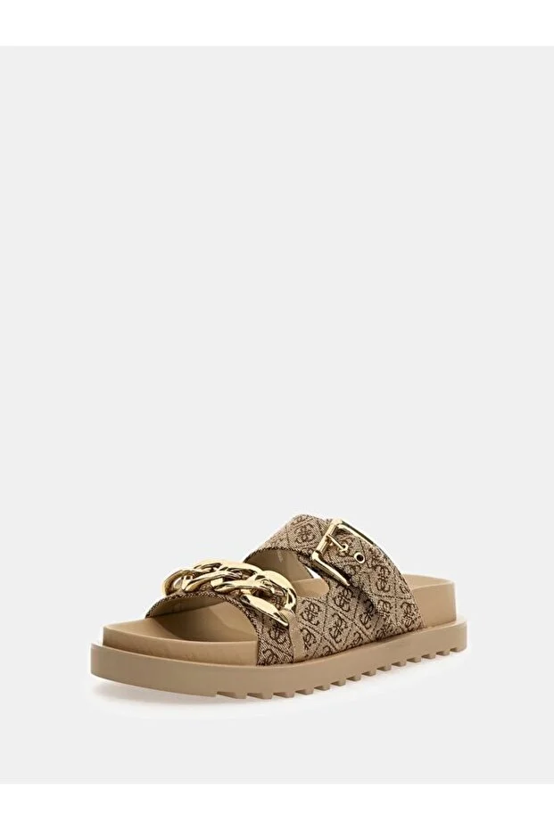 GUESS 4G Logolu Kadın Terlik FL6FT2FAL03 - bej-kahve