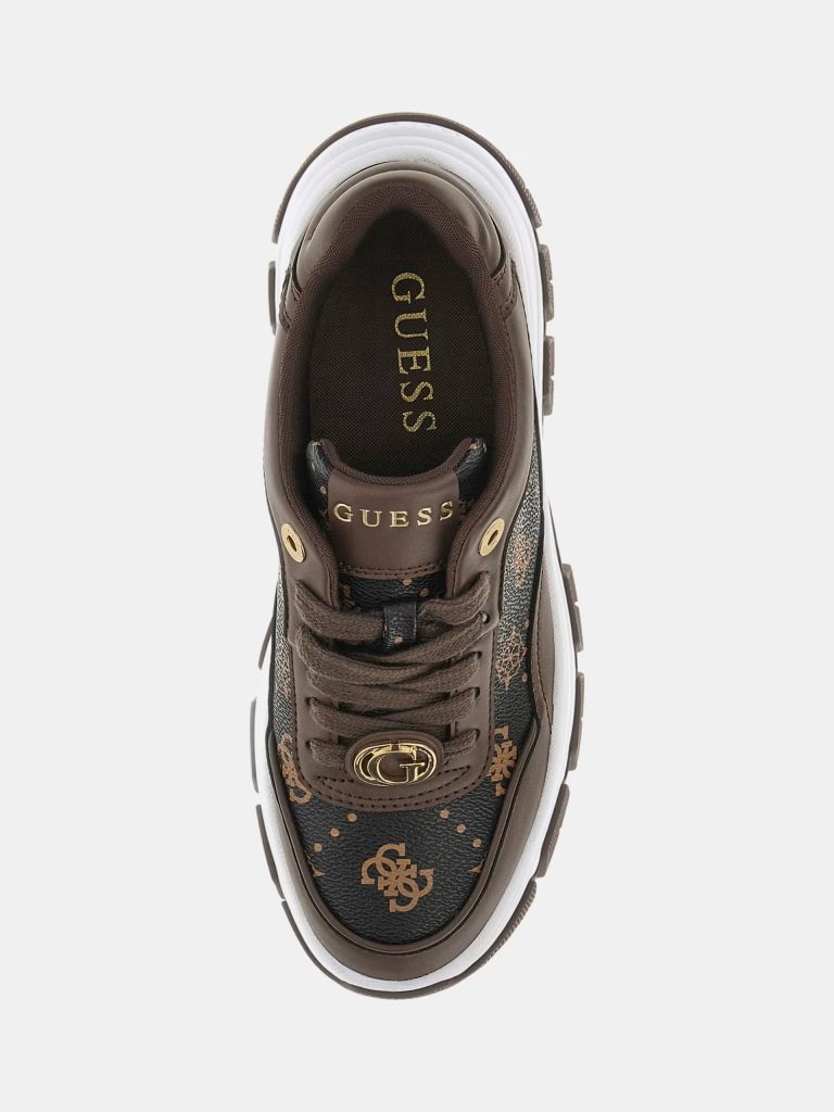 GUESS Berrett 4G ve Peony Logolu Spor Ayakkabısı FLFBRTPEL12 - kahve