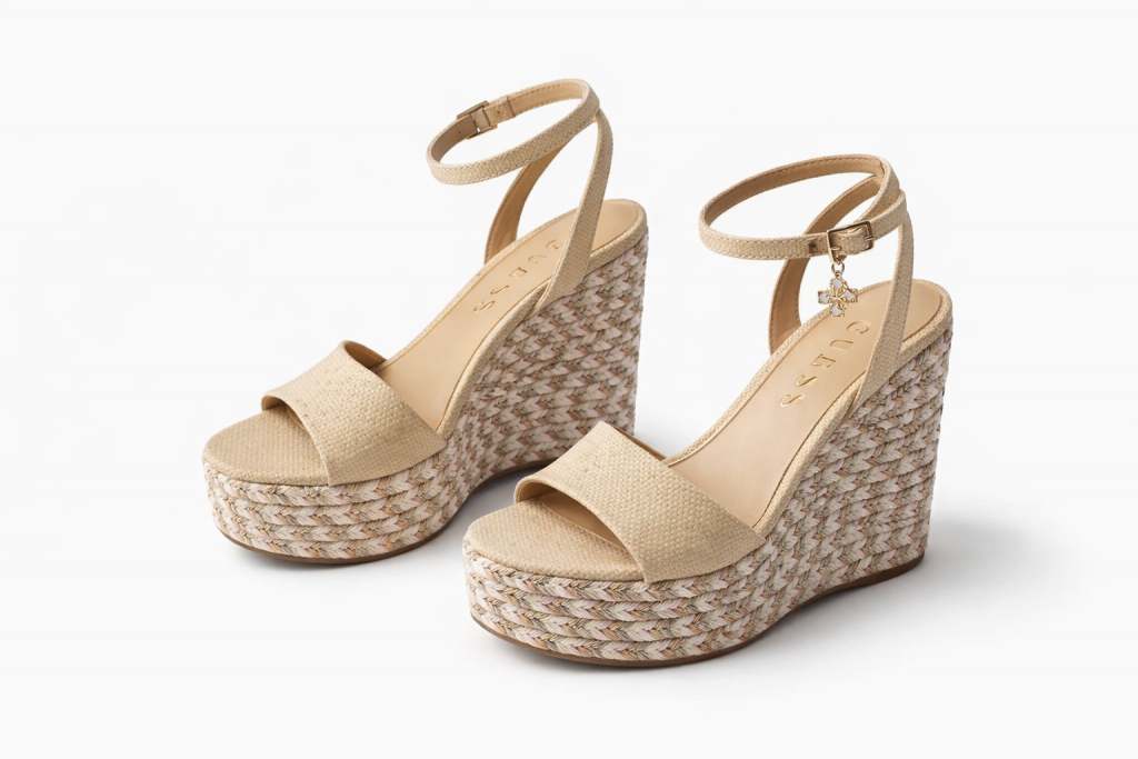 GUESS Topuklu Bilekten Bağlamalı Terlik FLJERLELE04 - naturel