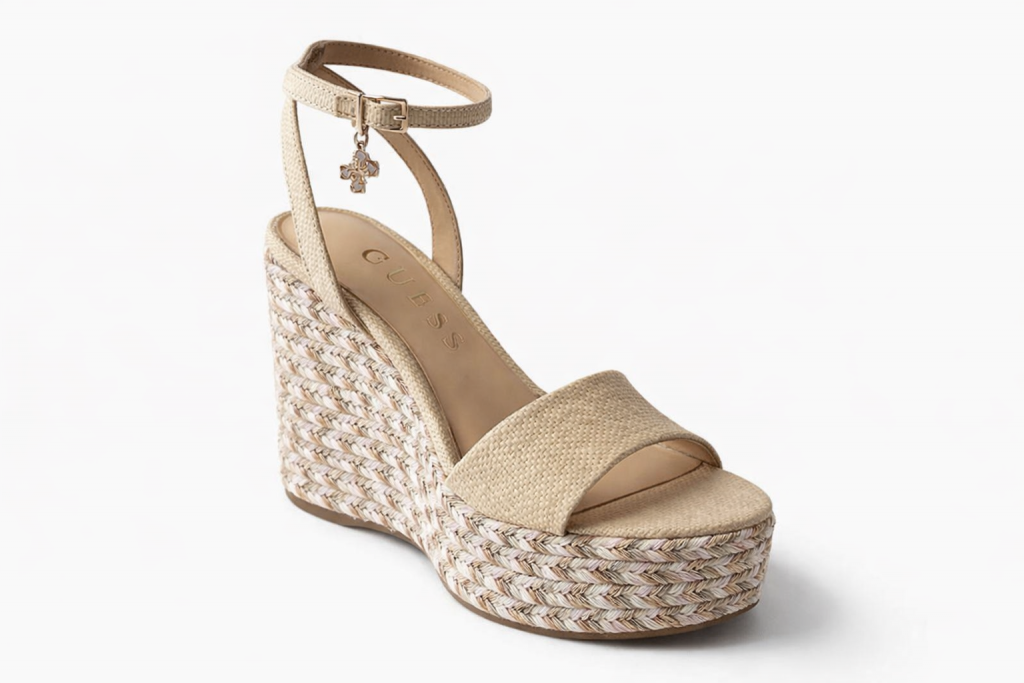 GUESS Topuklu Bilekten Bağlamalı Terlik FLJERLELE04 - naturel