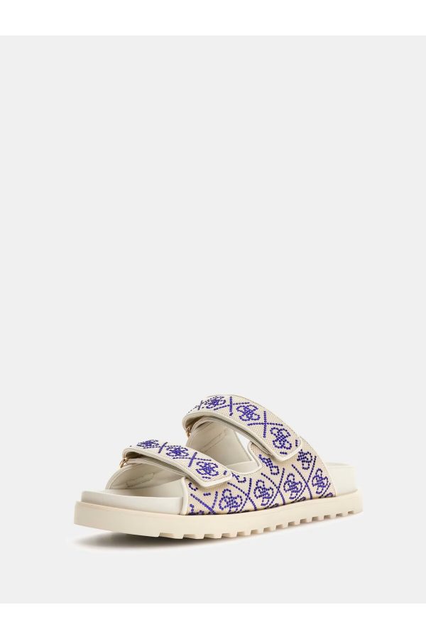 GUESS Fadeliza 4G Taş Logolu Cırt Cırtlı Bayan Terlik FLJFDZFAB19