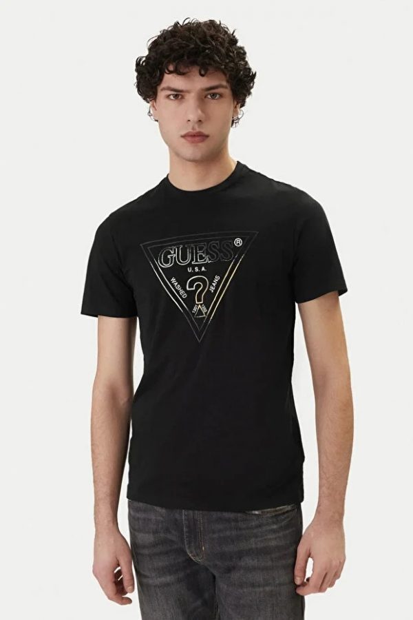 GUESS Bisiklet Yaka Kısa Kollu Üçgen Logolu T-shirt  M6GI11K2992