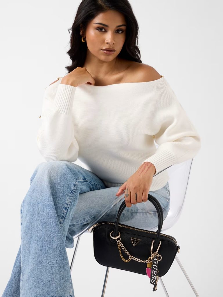 GUESS Davina Charms El Çantası HWBG9899050 - Siyah