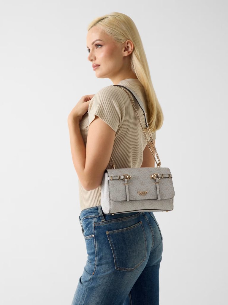 GUESS Leona Logo Çapraz Askılı Çanta HWSG9917210 - kemik
