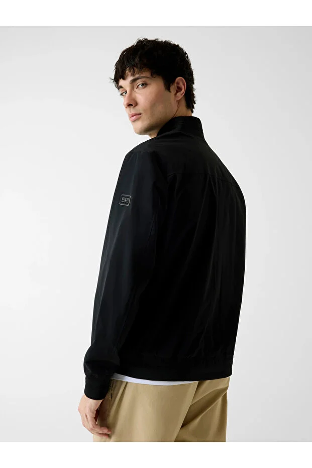 GUESS  Esnek Katlanabilir Bomber Erkek Siyah Ceket M6RL09WJ362 - Siyah