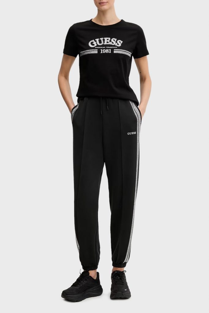 GUESS Paçası Lastikli Pantolon  V6RB01KCAY2 - Siyah