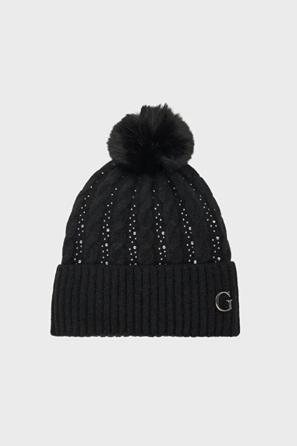 GUESS Knitted Taşlı Örgülü Bere AW5385POL01