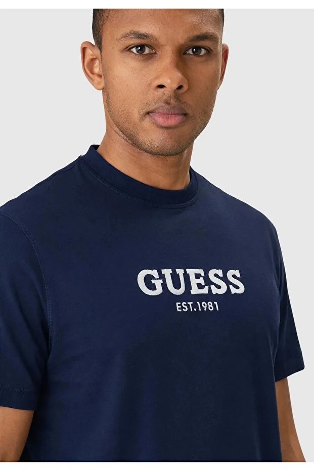 GUESS Jersey Erkek Regular Fit T-Shirt M6GI16K3032 - Lacivert