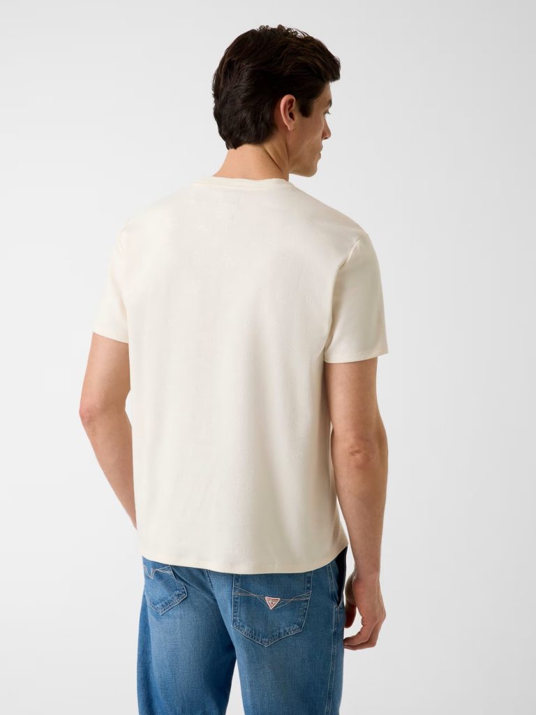 GUESS Kabartmalı Logolu Tişört M6GP26K3177 - KREM