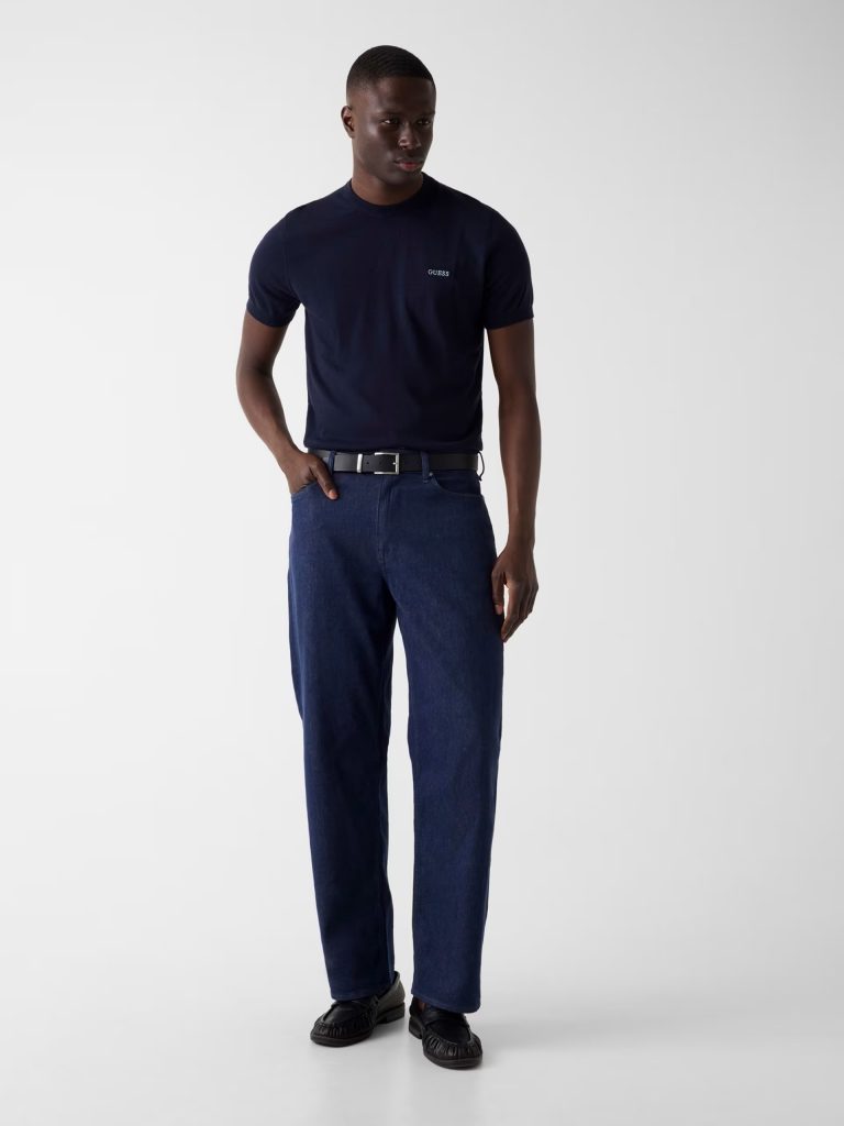 GUESS Logo Örme Tişört M6GR03Z0556 - Lacivert