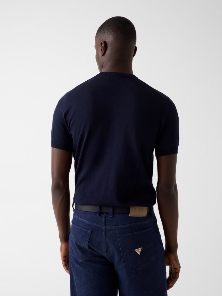 GUESS Logo Örme Tişört M6GR03Z0556 - Lacivert