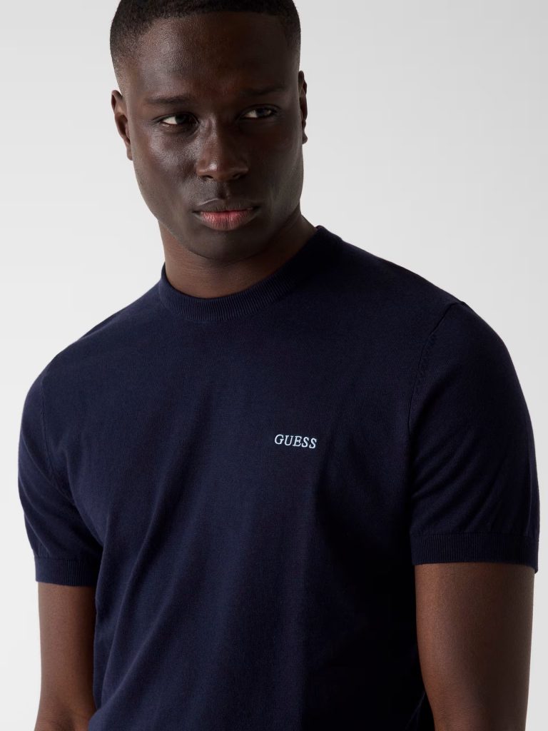 GUESS Logo Örme Tişört M6GR03Z0556 - Lacivert