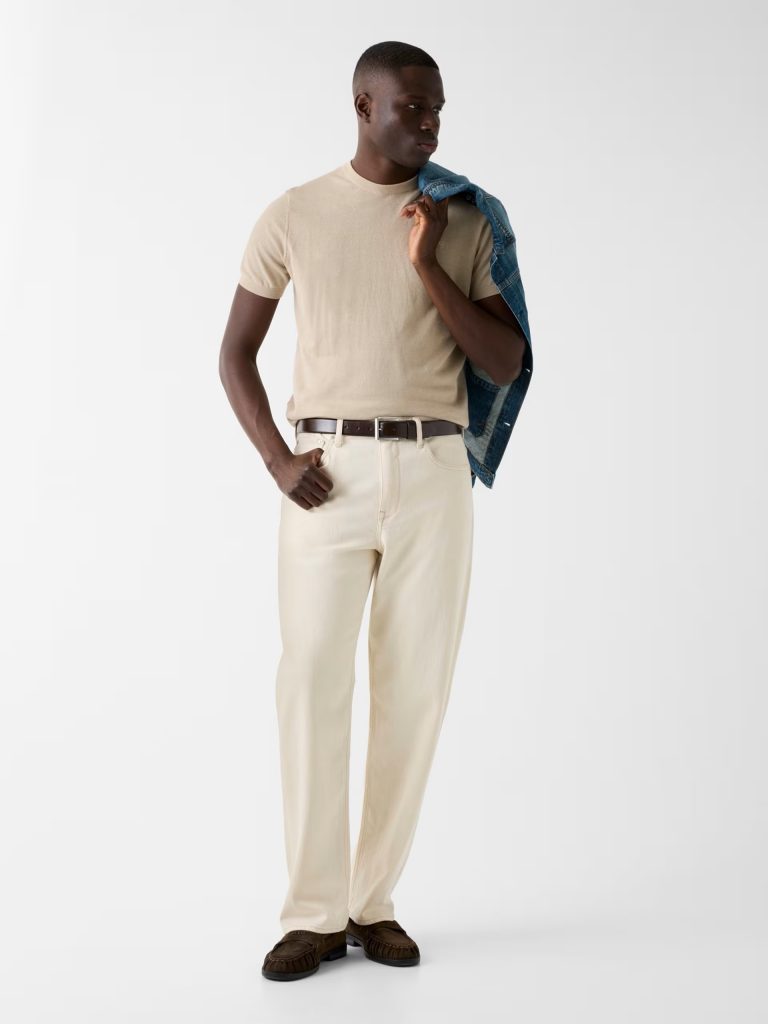 GUESS Logo Örme Tişört M6GR03Z0556 - BEJ