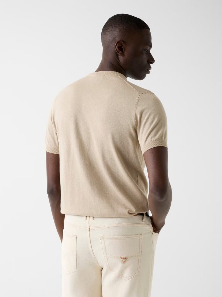 GUESS Logo Örme Tişört M6GR03Z0556 - BEJ