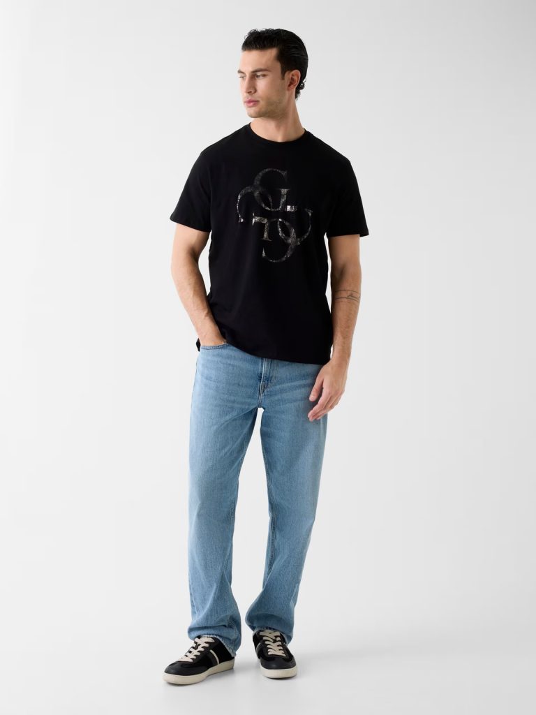 GUESS Logo Baskılı Tişört  M6RI03I3Z14 - Siyah