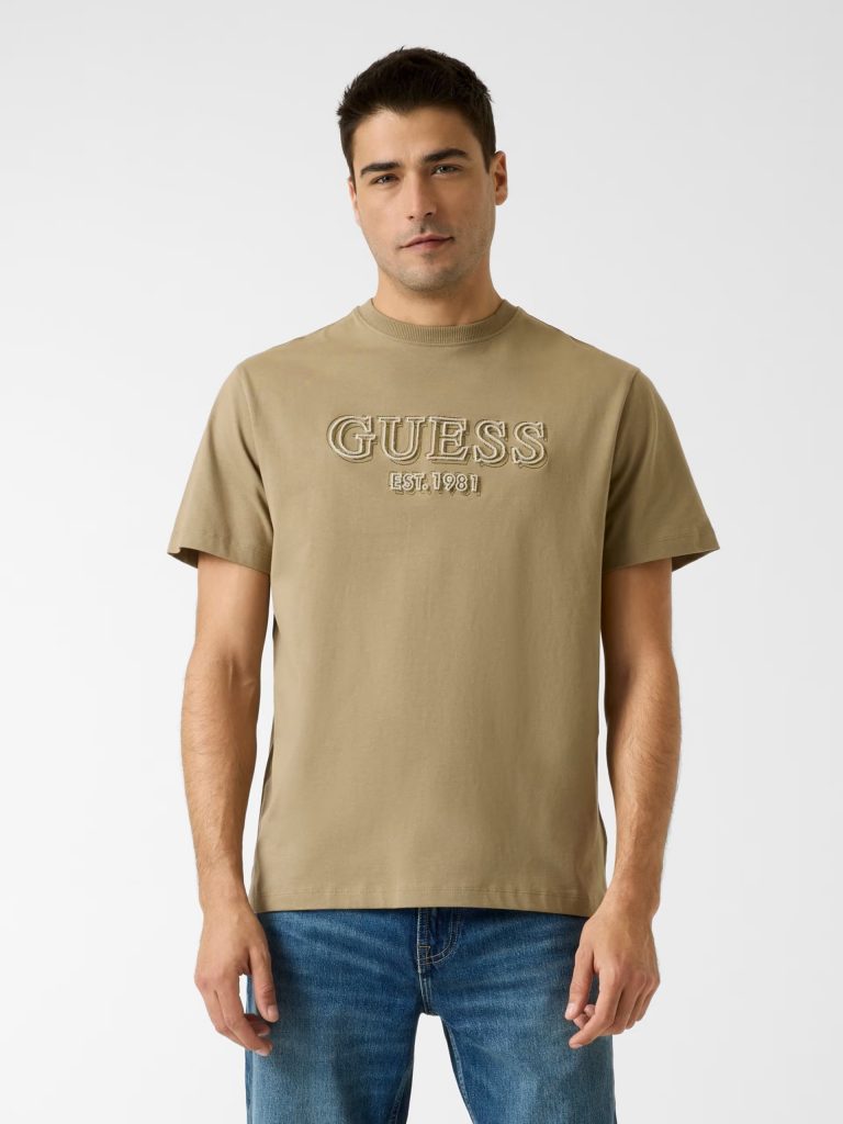 GUESS Nakışlı Logo Tişört  M6RI22K8FQ4 - HAKİ